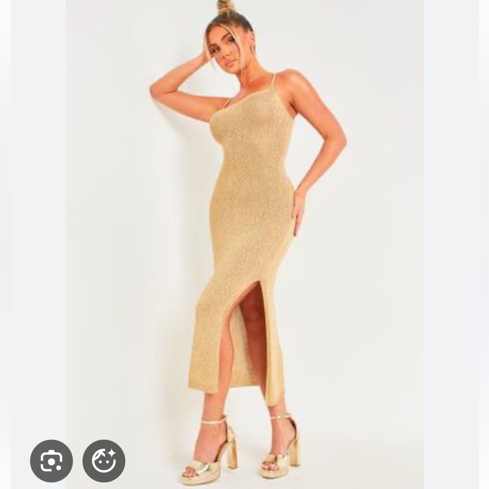 💛MISSY EMPIRE Skylar Gold Knit Midi Dress💛